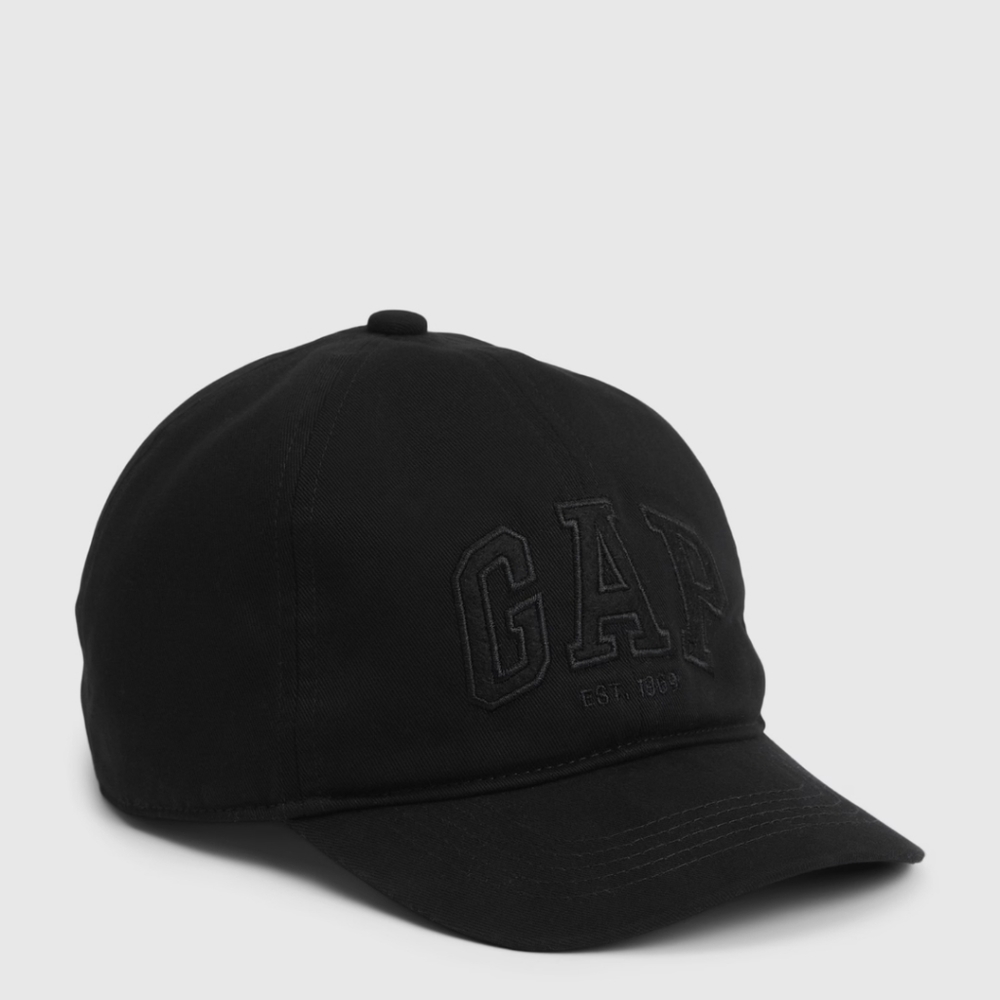 Kids 100% Organic Cotton Gap Arch Logo Baseball Hat BLACK Large ((NEW))